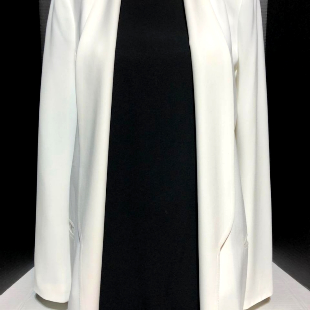 Mural white, open blazer